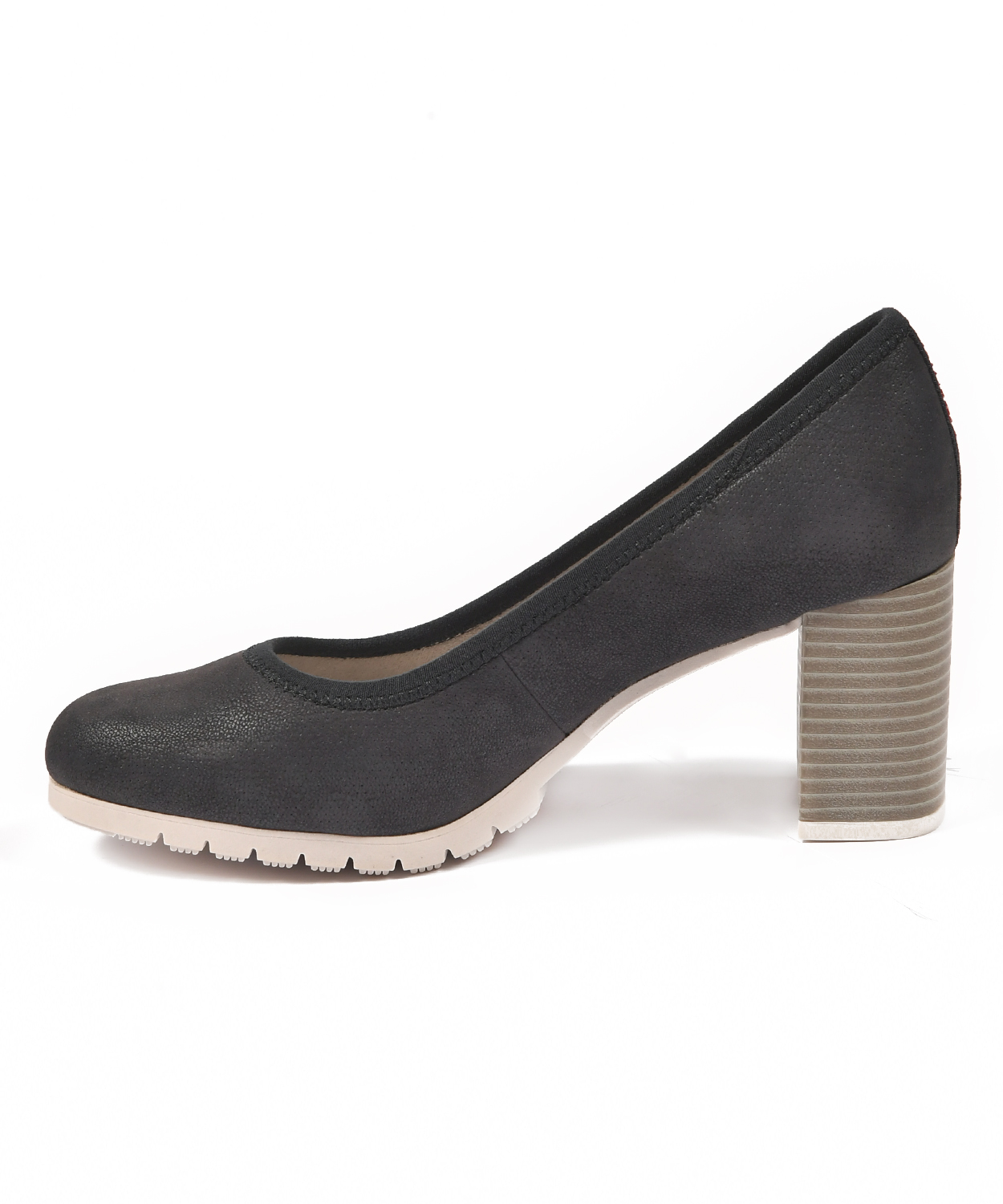 s.Oliver Damespumps met blokhak met structuurpatroon, Donkerblauw, 39 EU